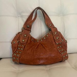 Kooba Jillian Handbag Cognac Pebbled Leather Bag
